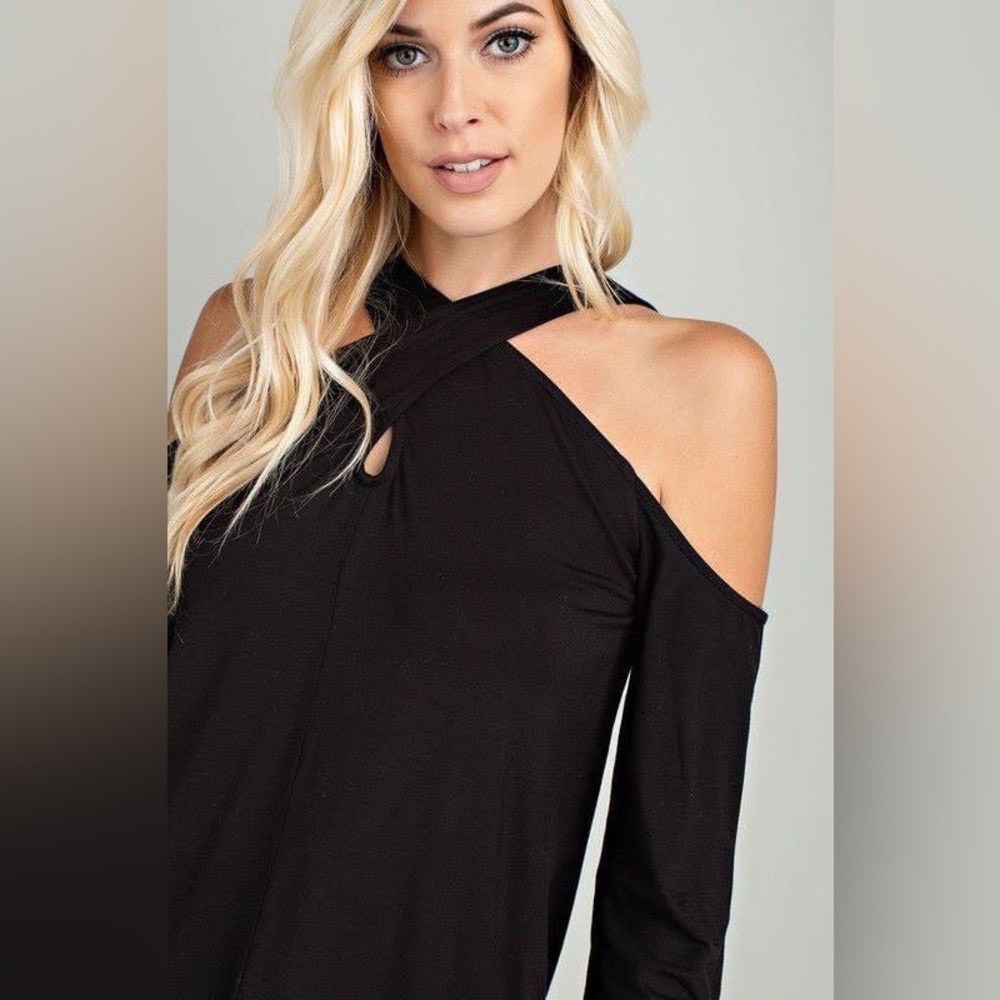 Black off the shoulder top